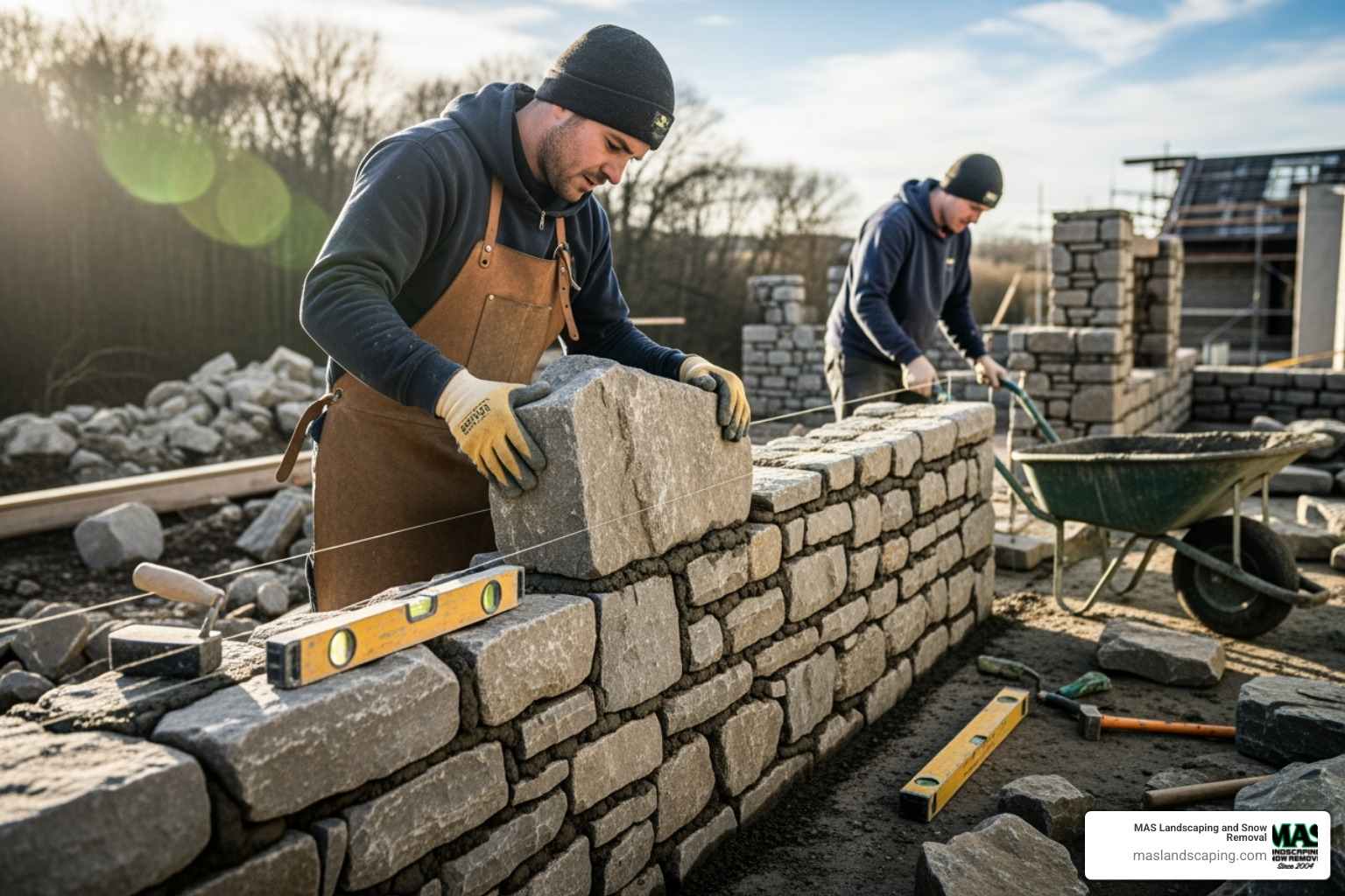 masons constructing a stone wall - rock retaining wall cost masons constructing a stone wall - rock retaining wall cost