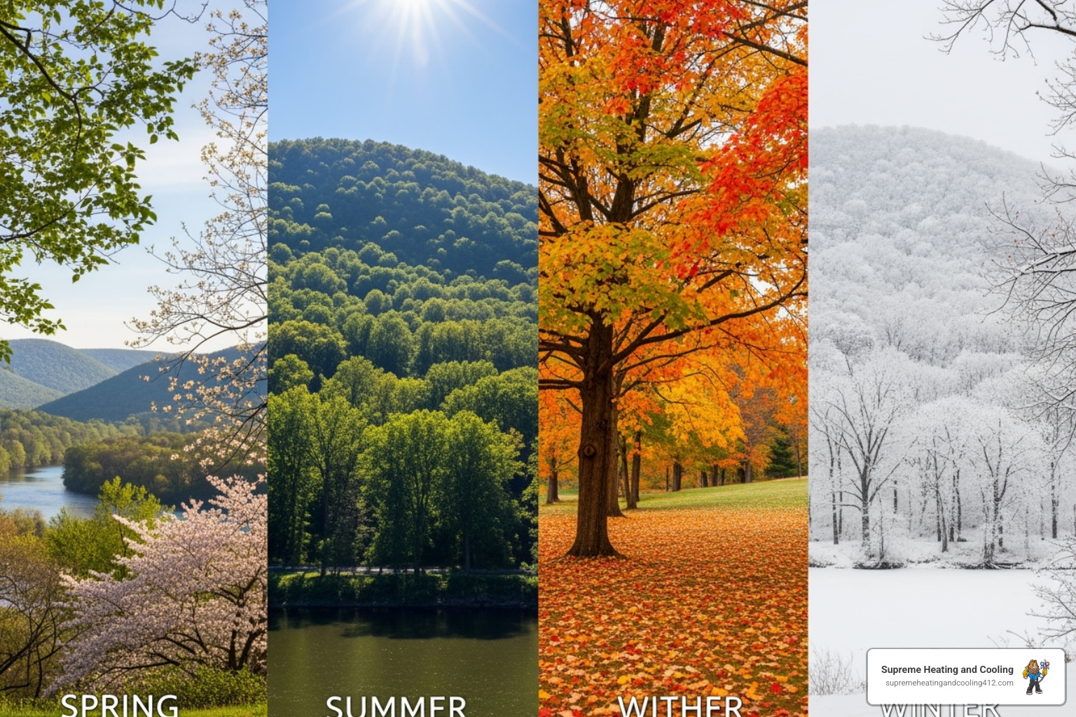 the four seasons in Pennsylvania - HVAC services Baldwin