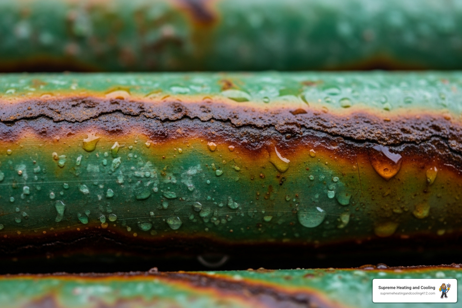 corroded copper AC pipes - AC freon leak