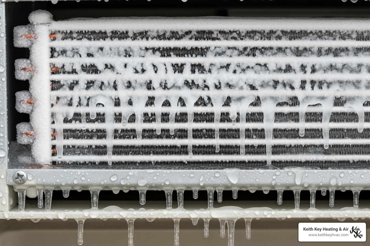 a frozen evaporator coil on an indoor AC unit - AC blowing warm air a frozen evaporator coil on an indoor AC unit - AC blowing warm air