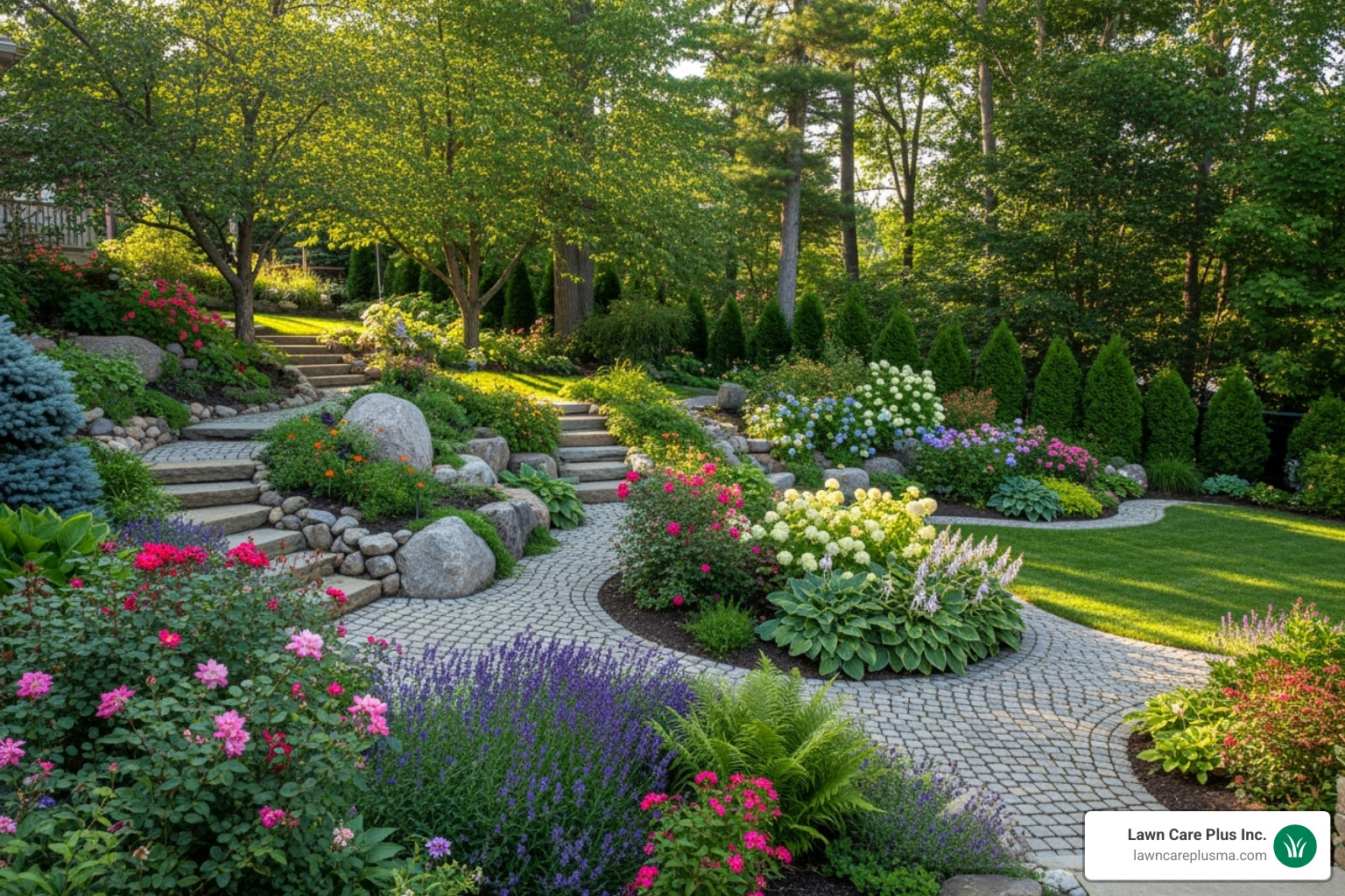 large, complex yard with slopes and garden beds - how long does the new lawn installation process take