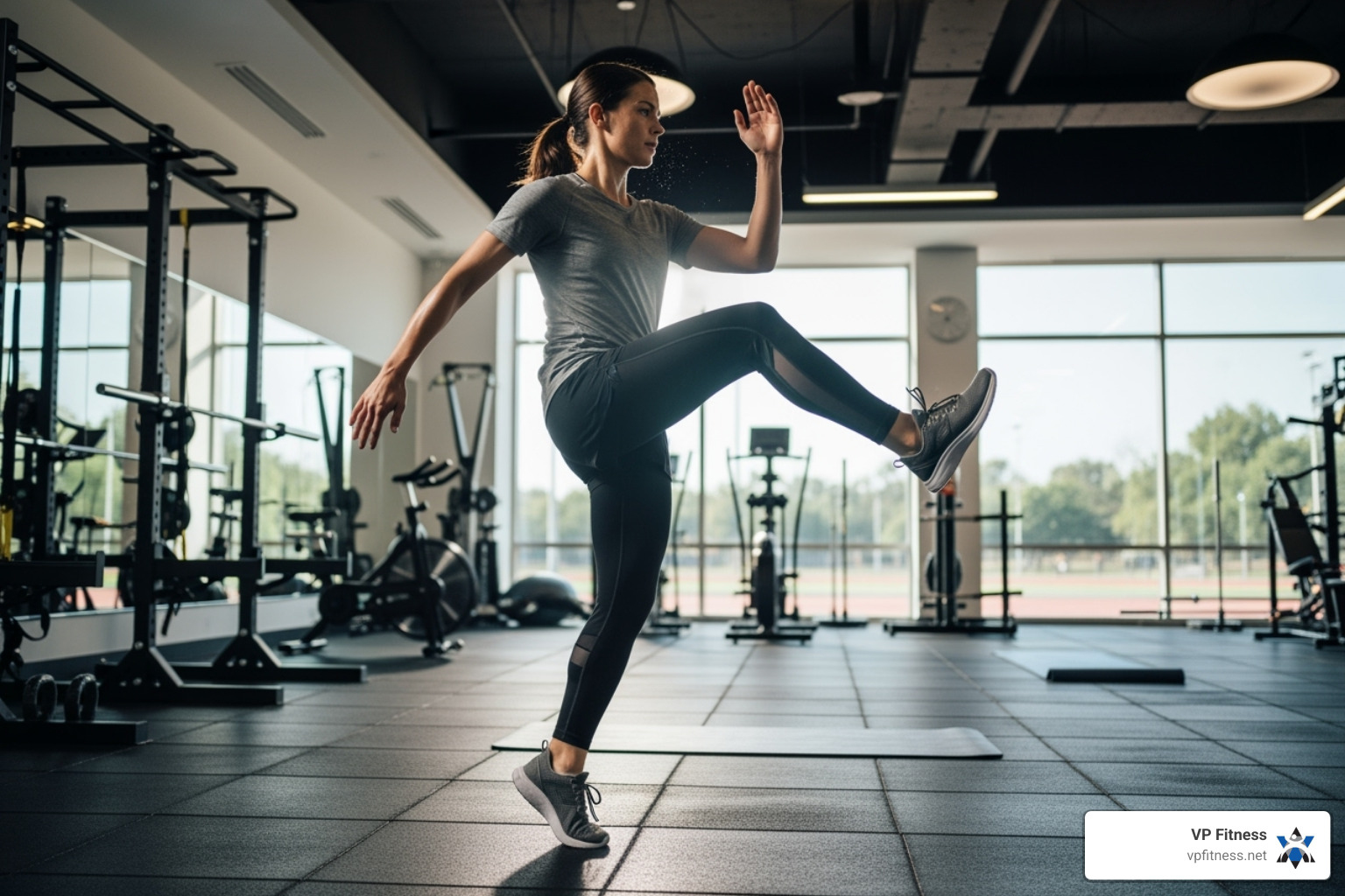 person performing dynamic warm-up - beginner fitness program person performing dynamic warm-up - beginner fitness program