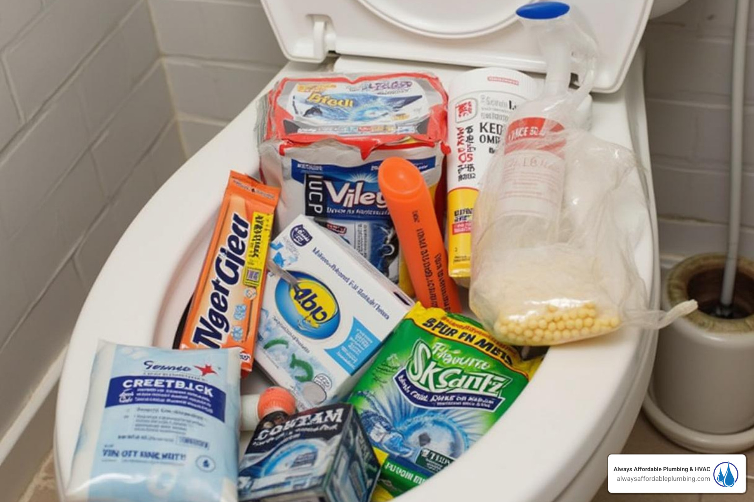 items that should not be flushed, like wipes and cotton swabs - sewer line Folsom