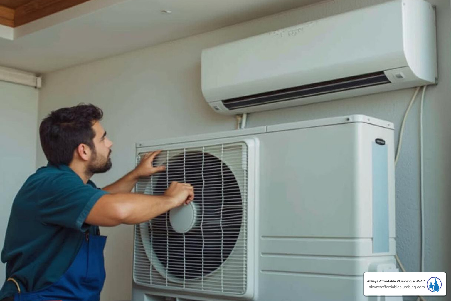 Modern clean HVAC unit being installed - Folsom air quality