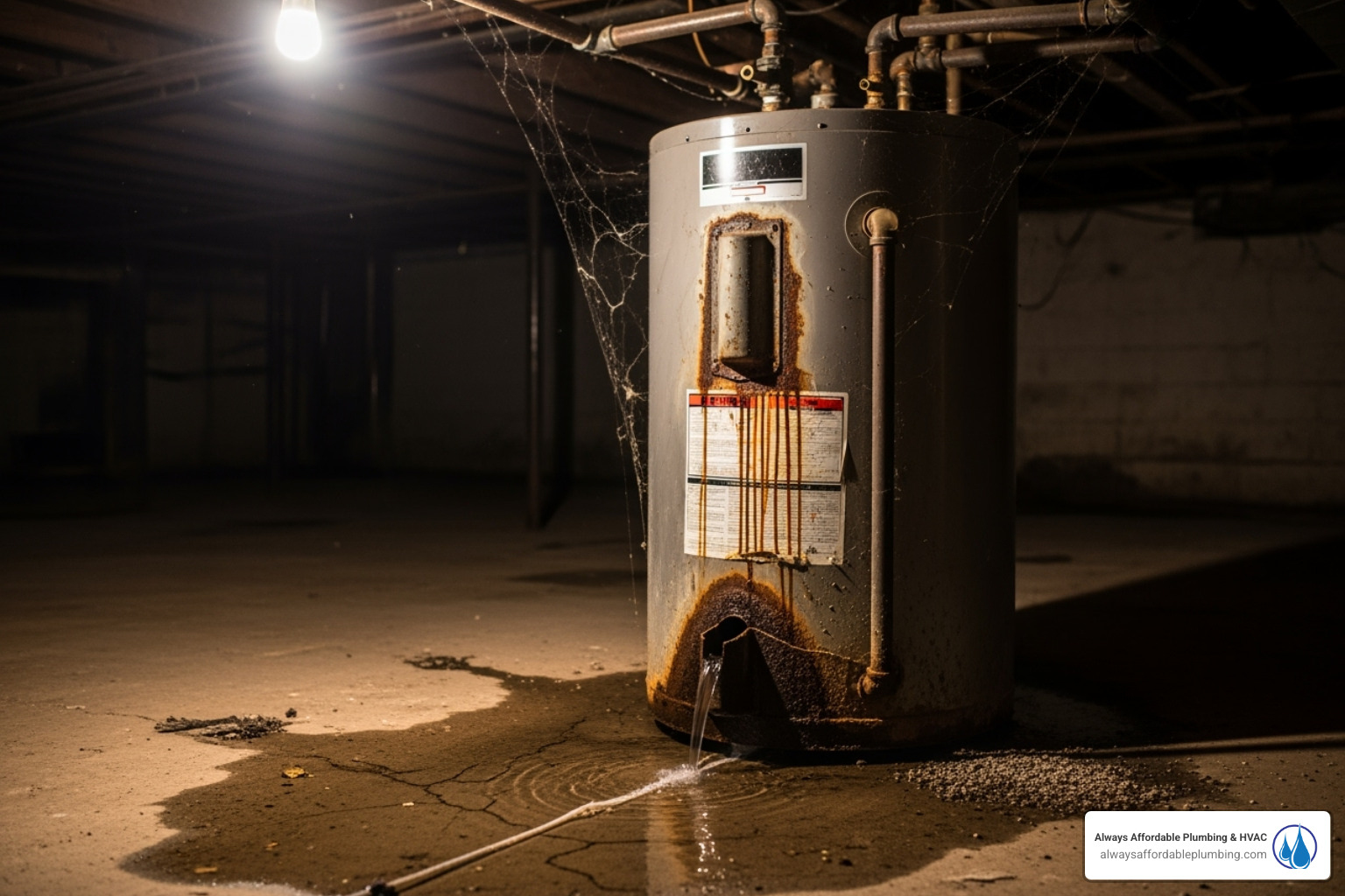 Rusty, leaking old water heater - Efficient hot water
