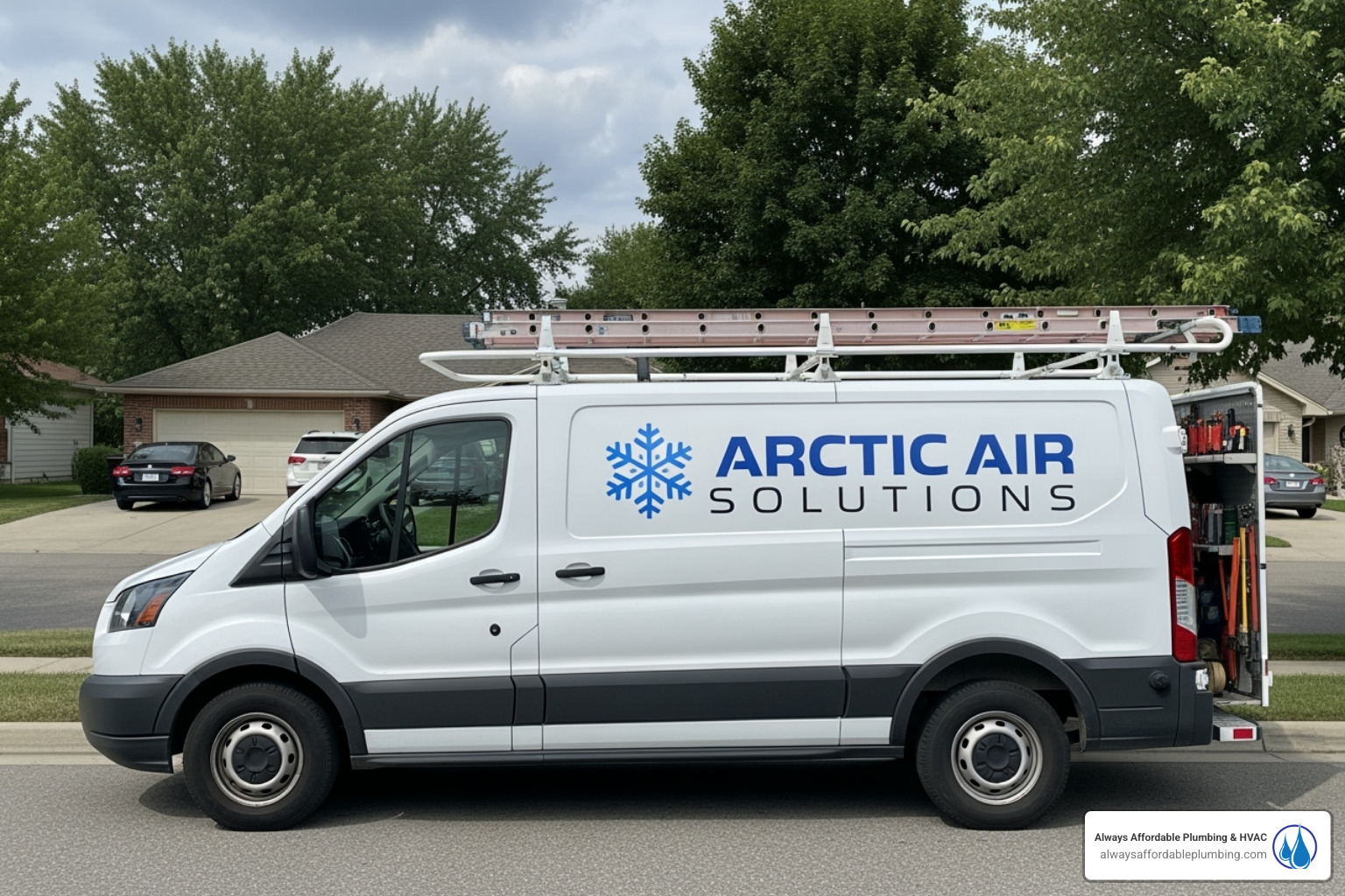Professional HVAC technician's service van - ac repair elk grove