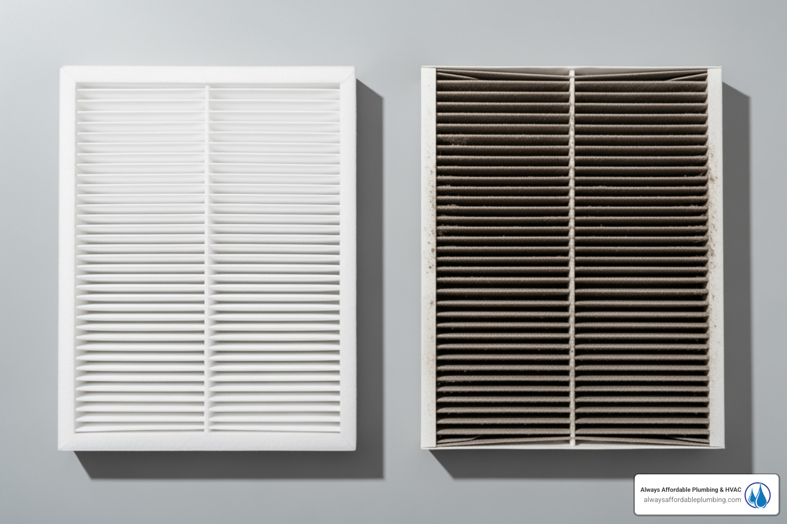 Clean vs. dirty HVAC filter - HVAC service plans