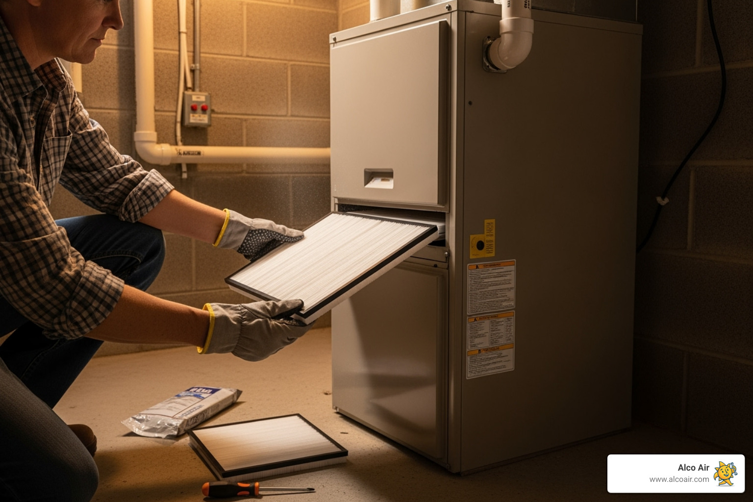 a homeowner changing an HVAC air filter - indoor air quality services longview tx a homeowner changing an HVAC air filter - indoor air quality services longview tx