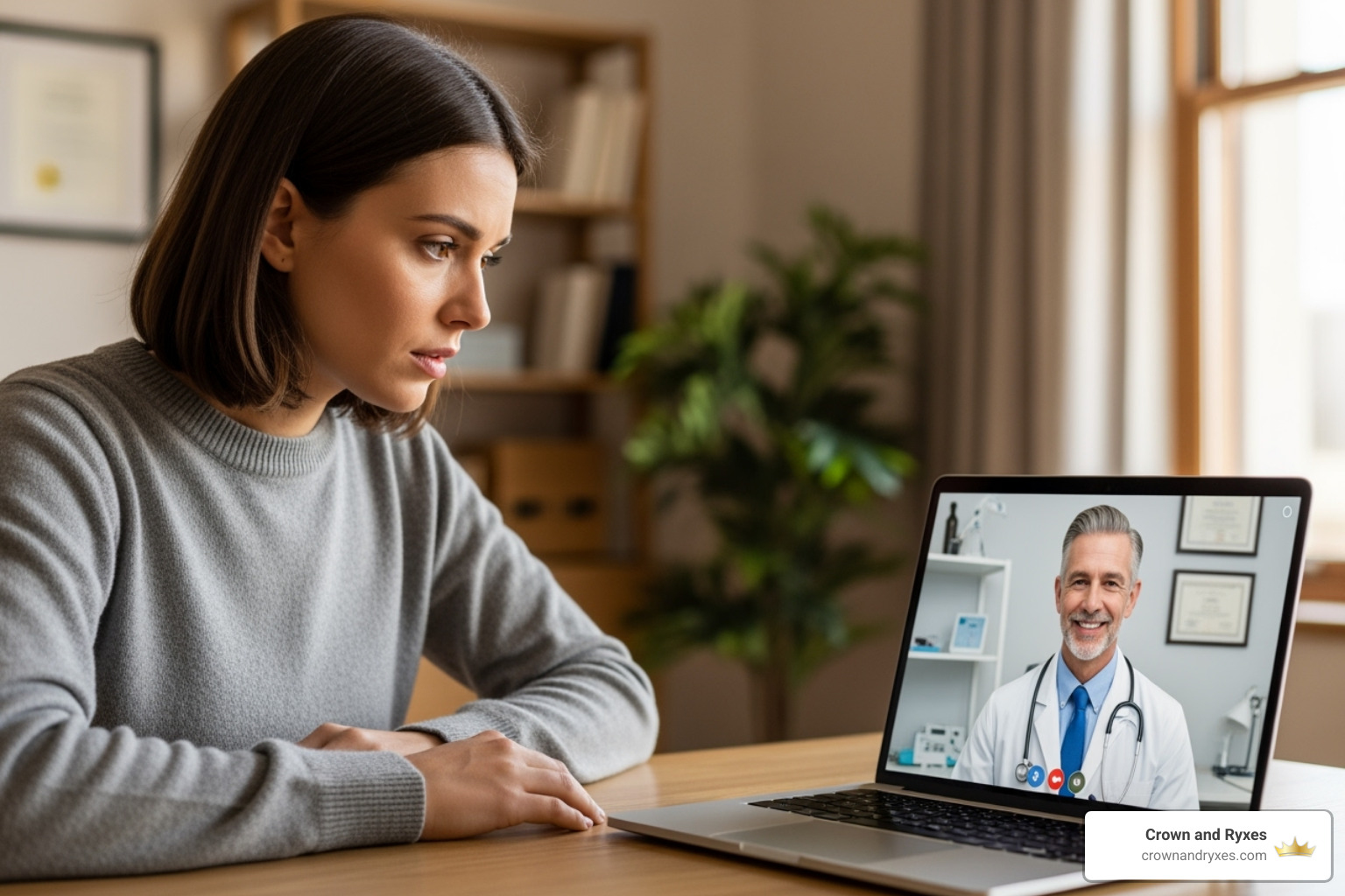 Person having a video call with a doctor - ed meds online