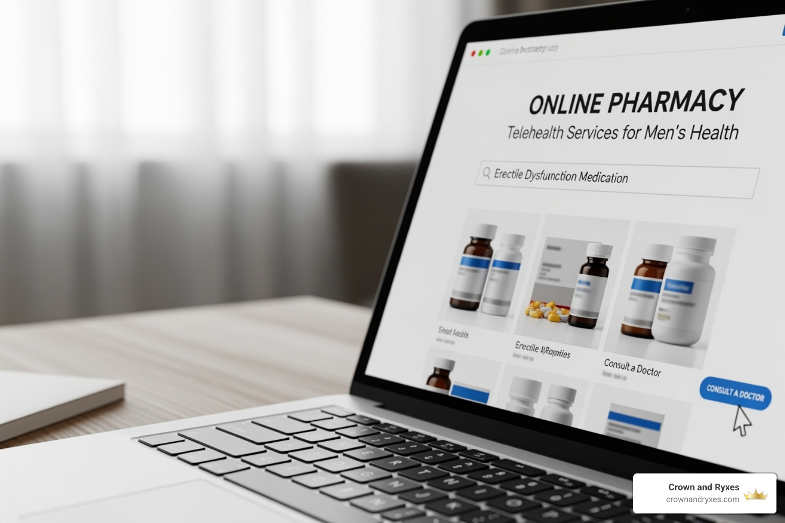 Medical questionnaire on a screen - ed meds online