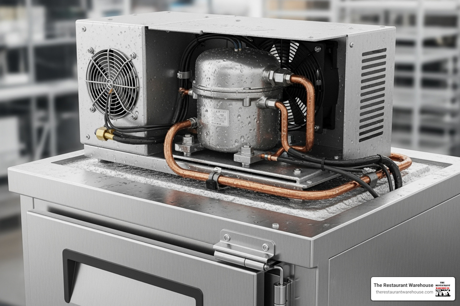 of the top-mount compressor unit on an Atosa MBF8005 - atosa mbf8005 parts
