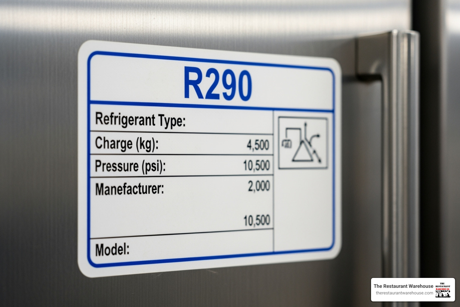 R290 refrigerant label - what do you call pizza prep table