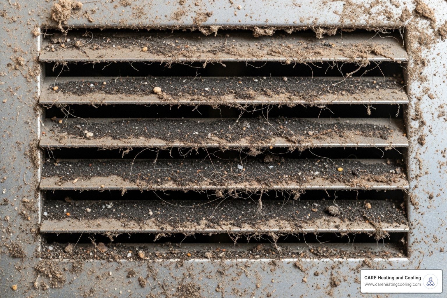 Image of a dirty air vent with visible dust accumulation - commercial duct cleaning near me