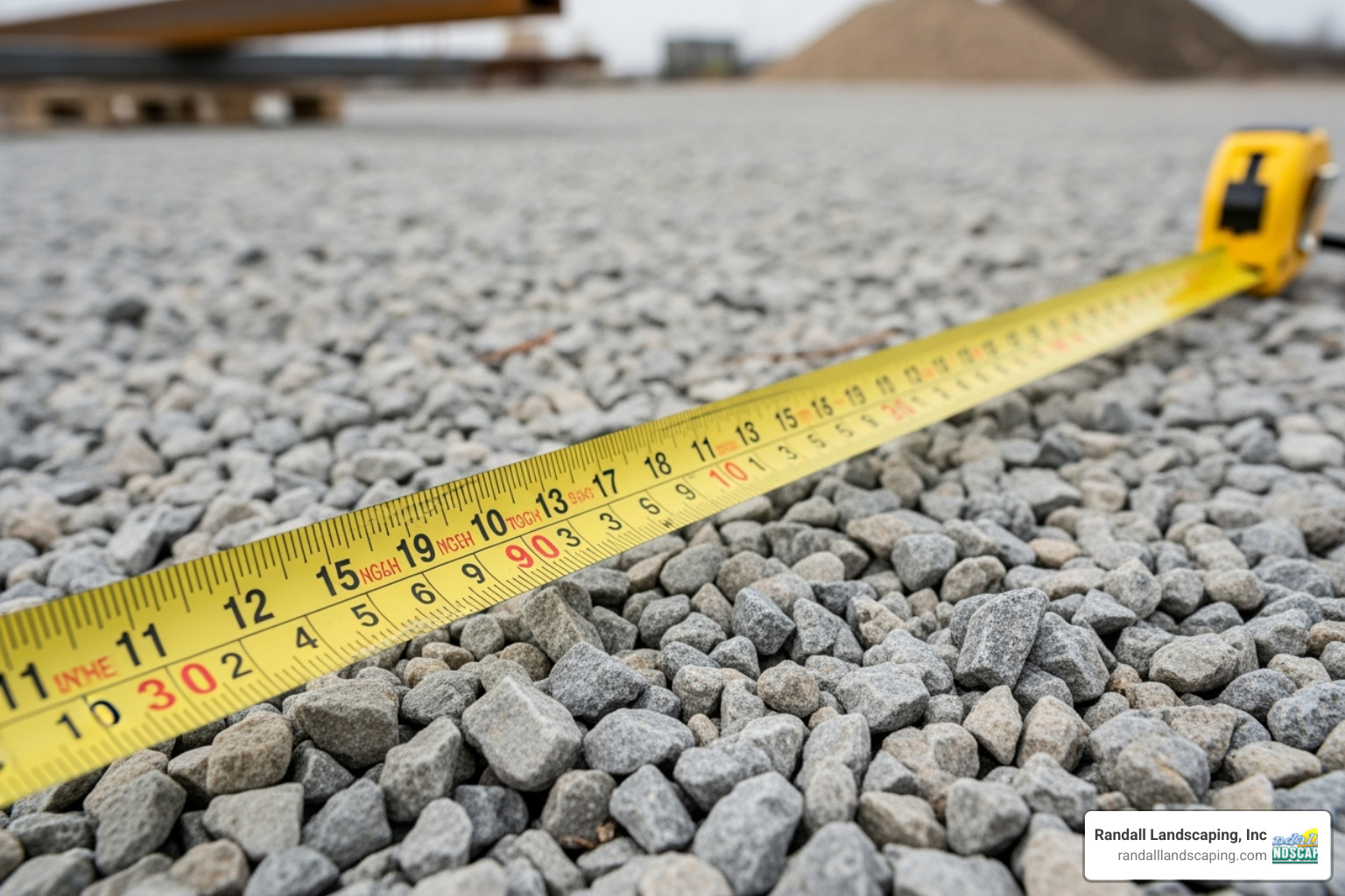 measuring tape on a gravel base - stone walkway contractors