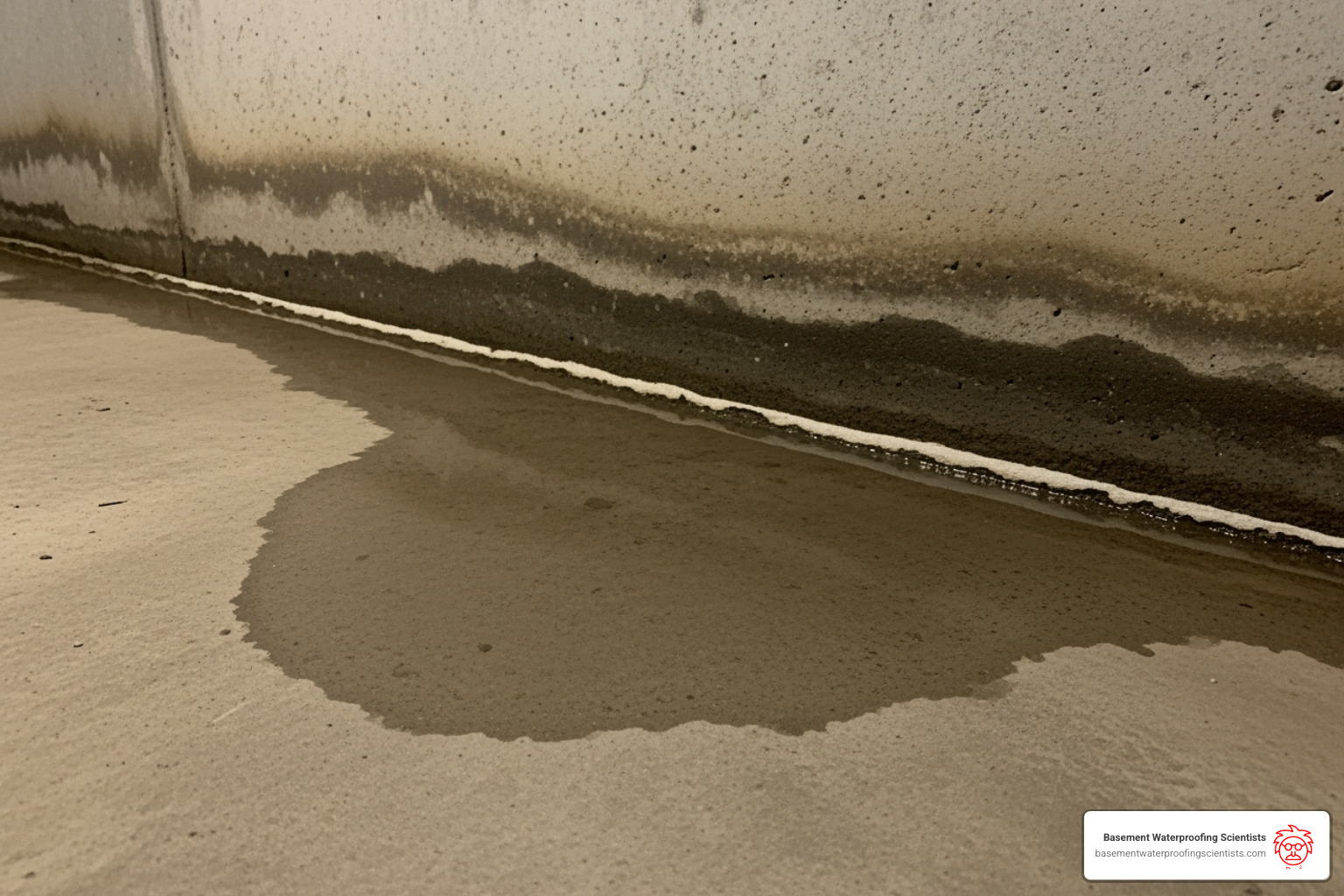 image of water seeping into a basement at the wall-floor joint - french drain installation company