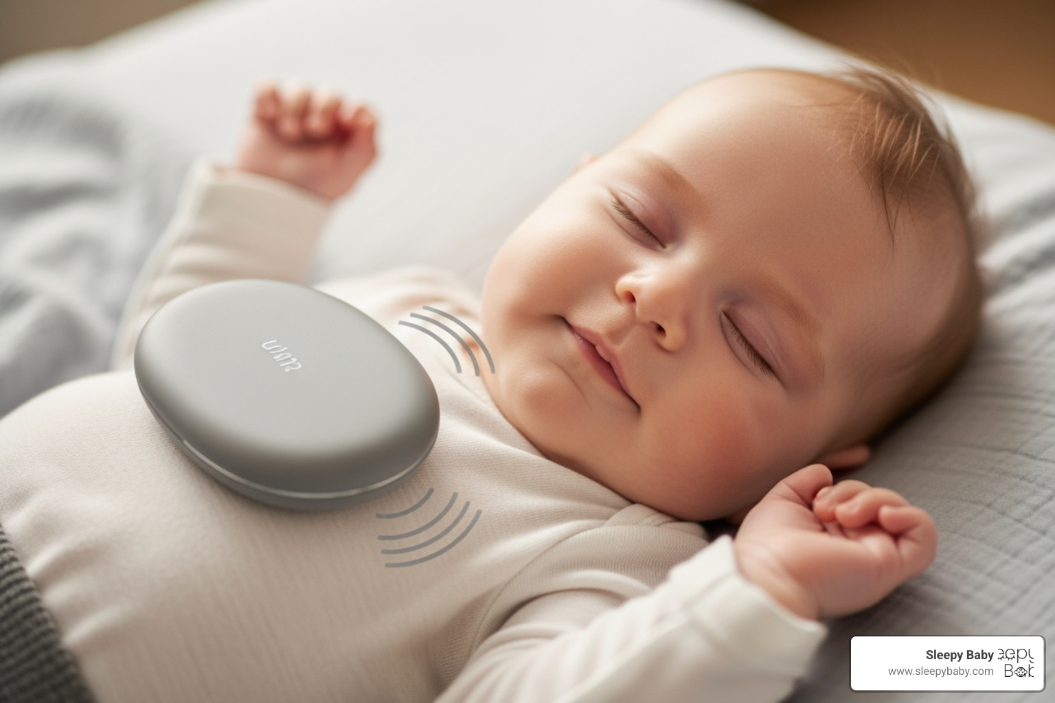 image of a baby being soothed by a rhythmic tapping device - colicky