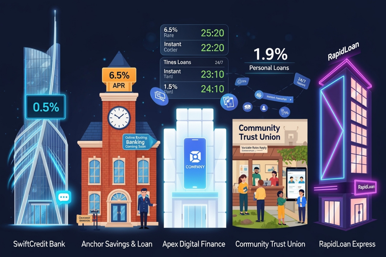 A checklist comparing different lender types, highlighting speed, rates, customer service, and digital experience -  traceloans.com mortgage loans
