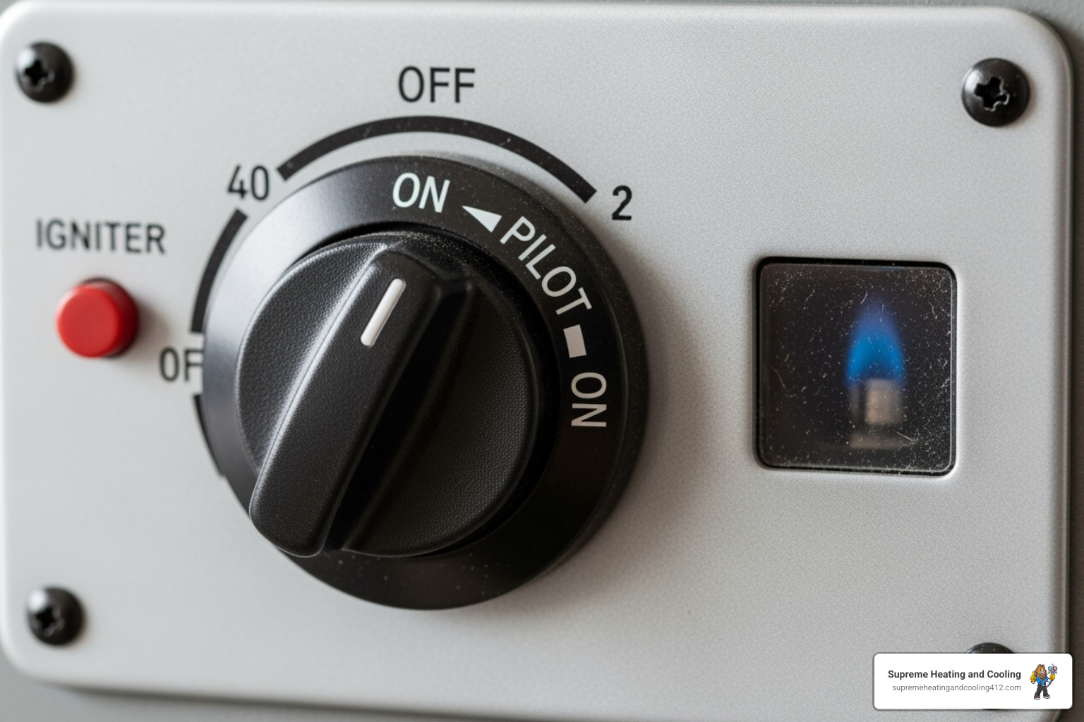 Furnace control knob settings - furnace pilot light