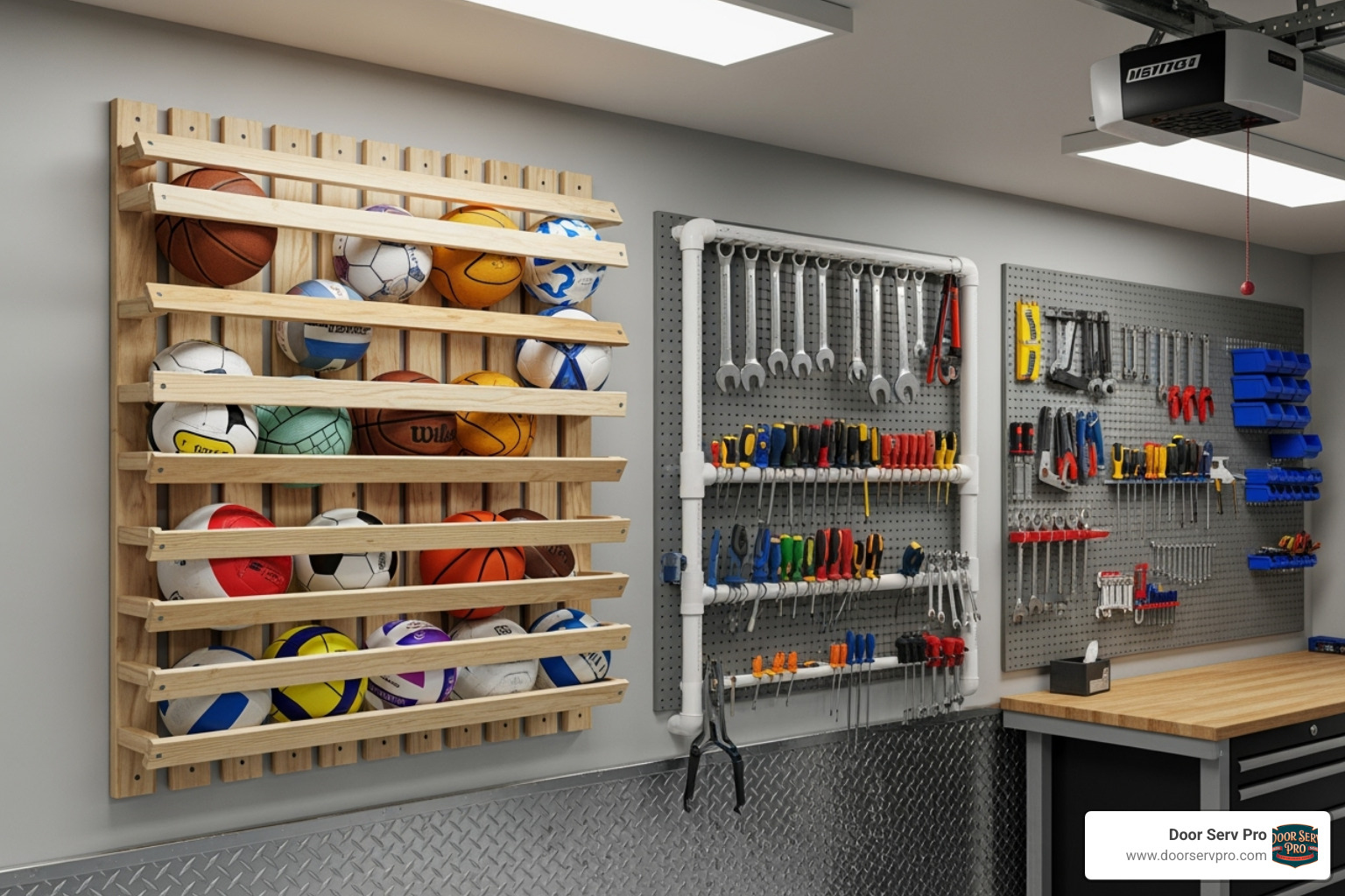 clever DIY storage project, like a ball corral or PVC pipe tool rack - Garage storage solutions
