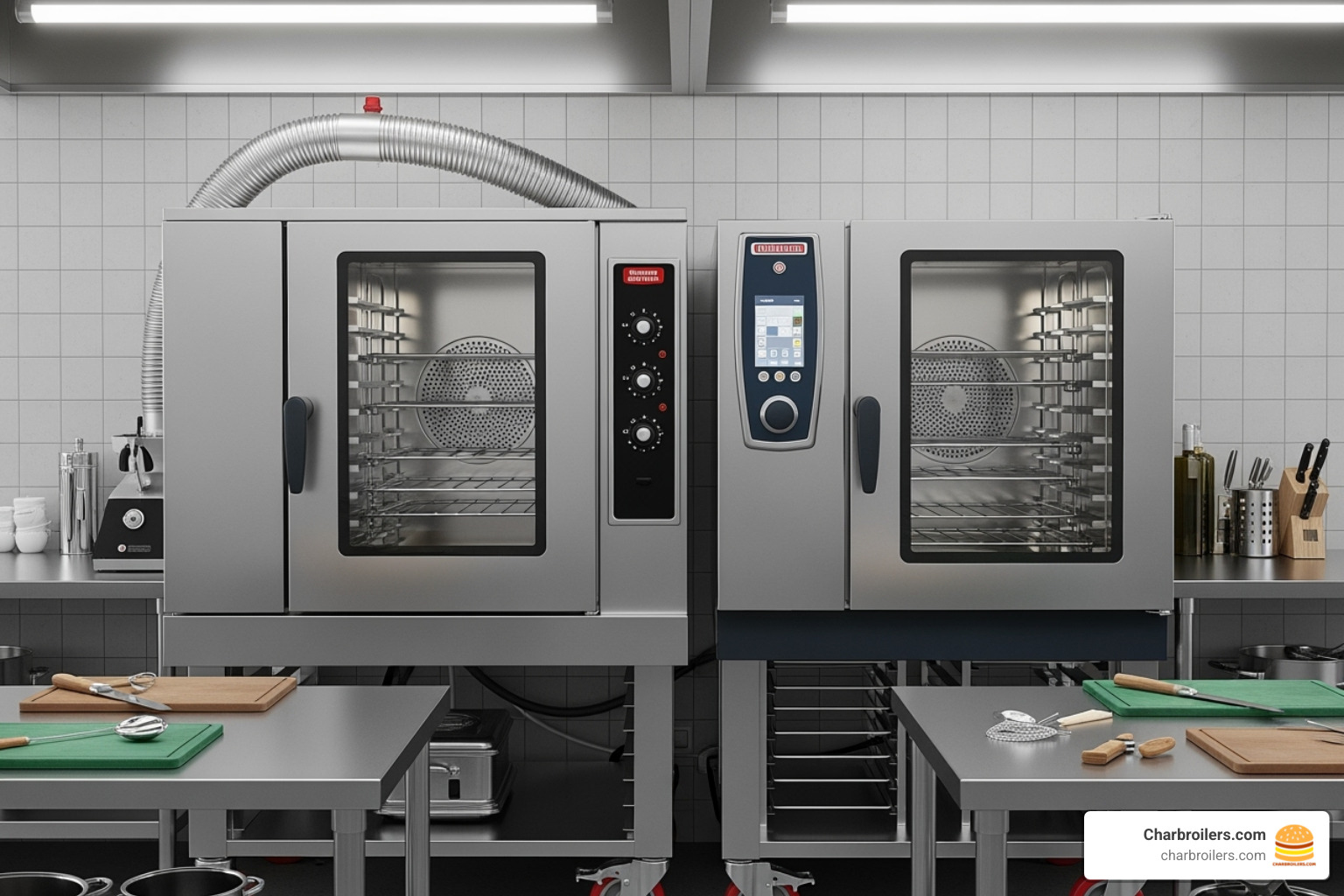 image of a gas convection oven next to an electric one - commercial convection oven for sale