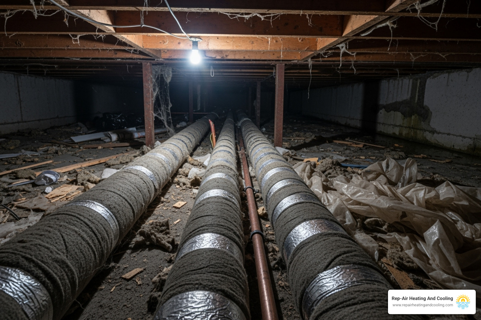 Insulated pipes in a crawl space - Preventative maintenance plumbing