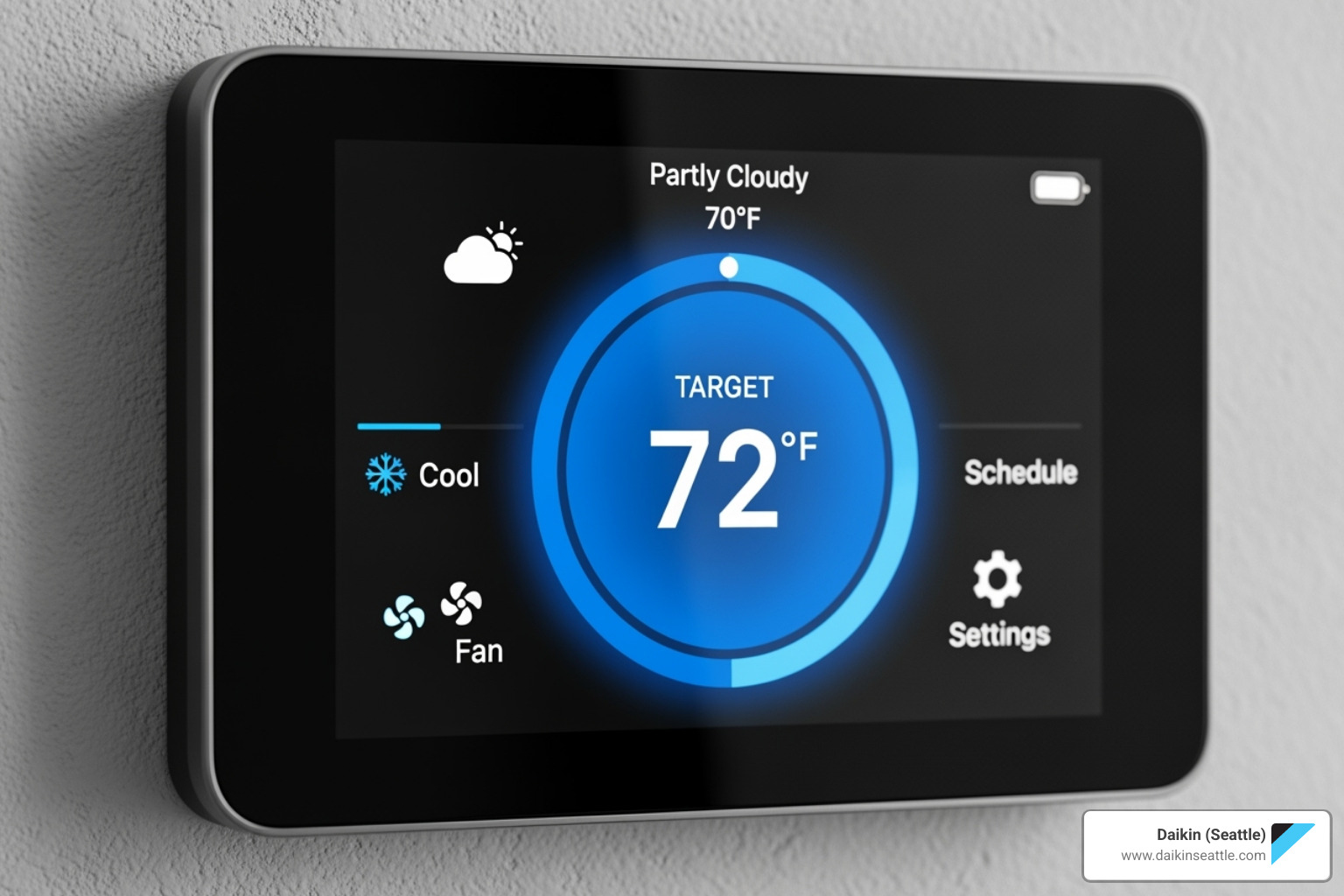 Daikin One+ Smart Thermostat interface - Daikin ductless heat pump