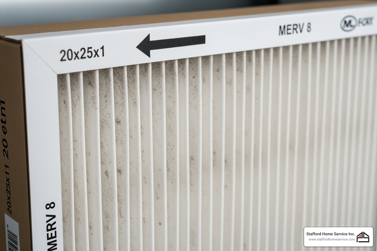 arrow indicating airflow direction on a filter - air filter replacement