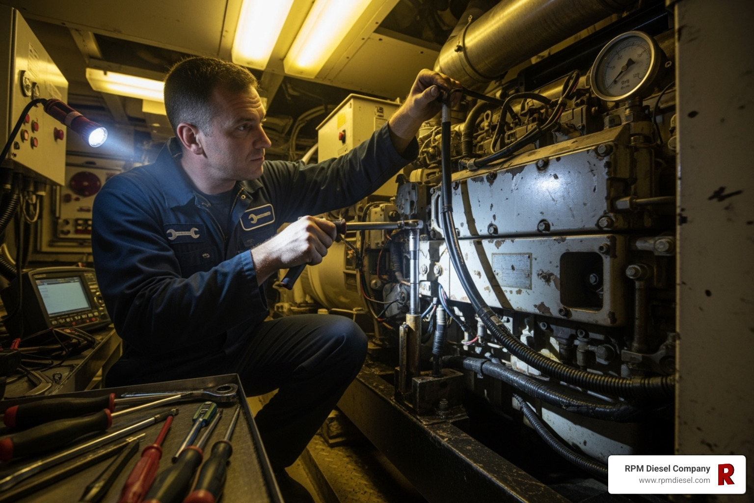 technician with silver wrench logo - northern light generators near me