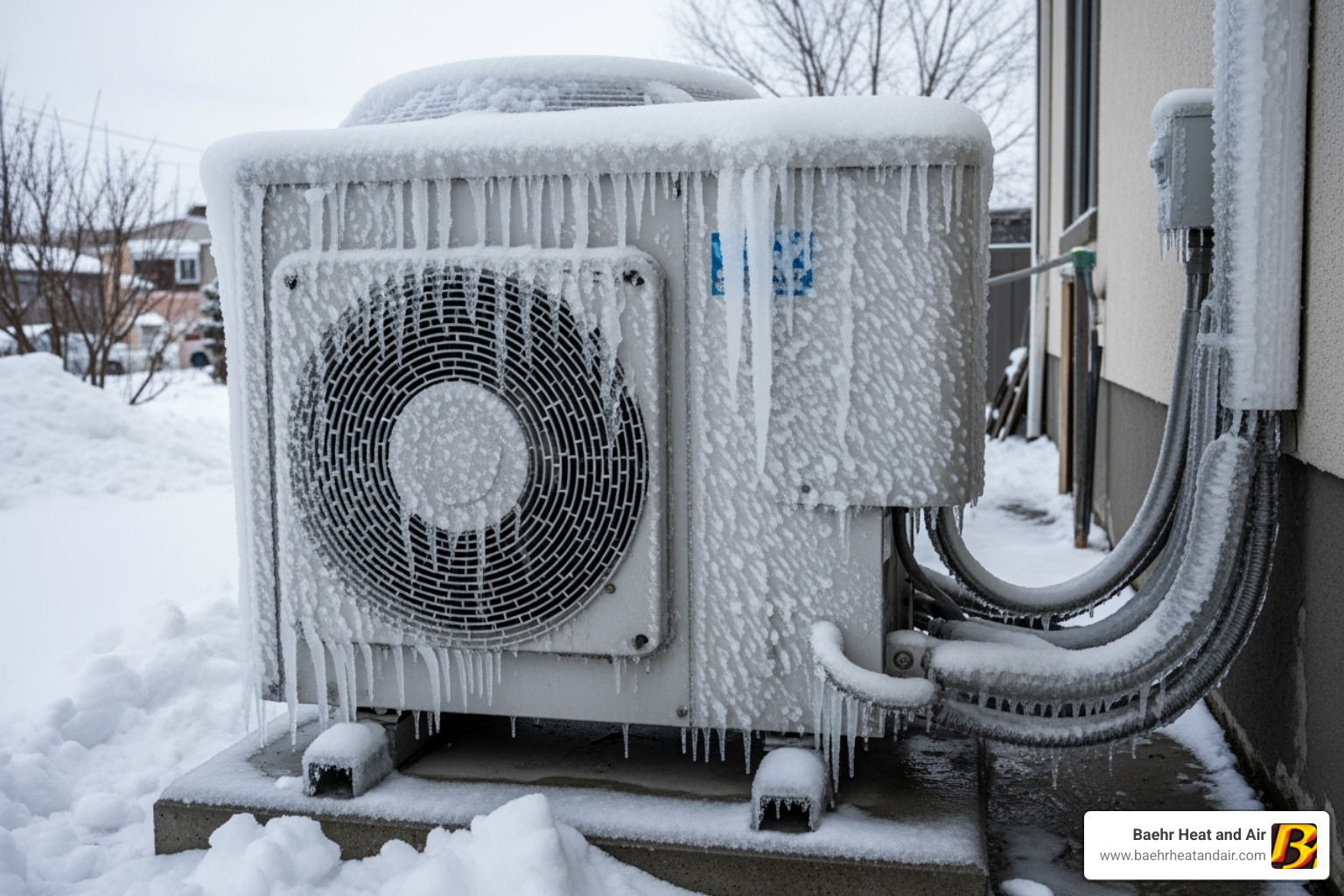 iced-over outdoor heat pump unit - Heating system broken iced-over outdoor heat pump unit - Heating system broken