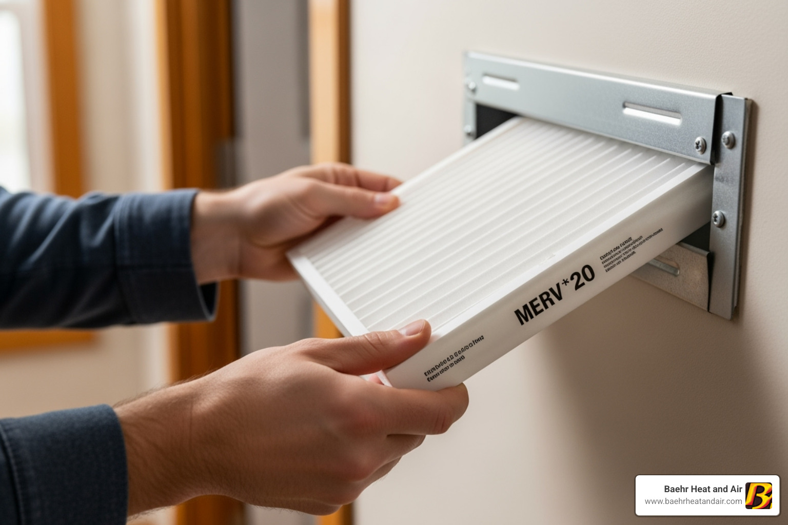 a homeowner changing a clean air filter - ac repair grass valley