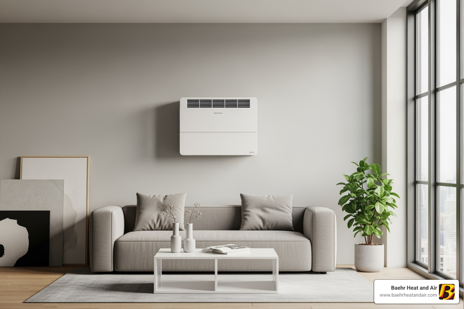 A ductless mini-split unit mounted on a wall in a modern home - hvac grass valley A ductless mini-split unit mounted on a wall in a modern home - hvac grass valley