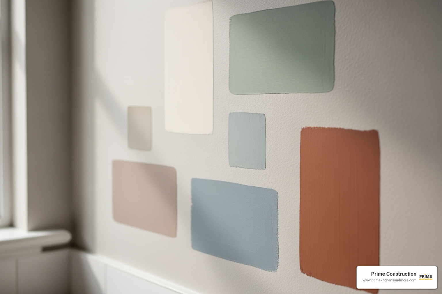 paint swatches on kitchen wall - Kitchen design color schemes
