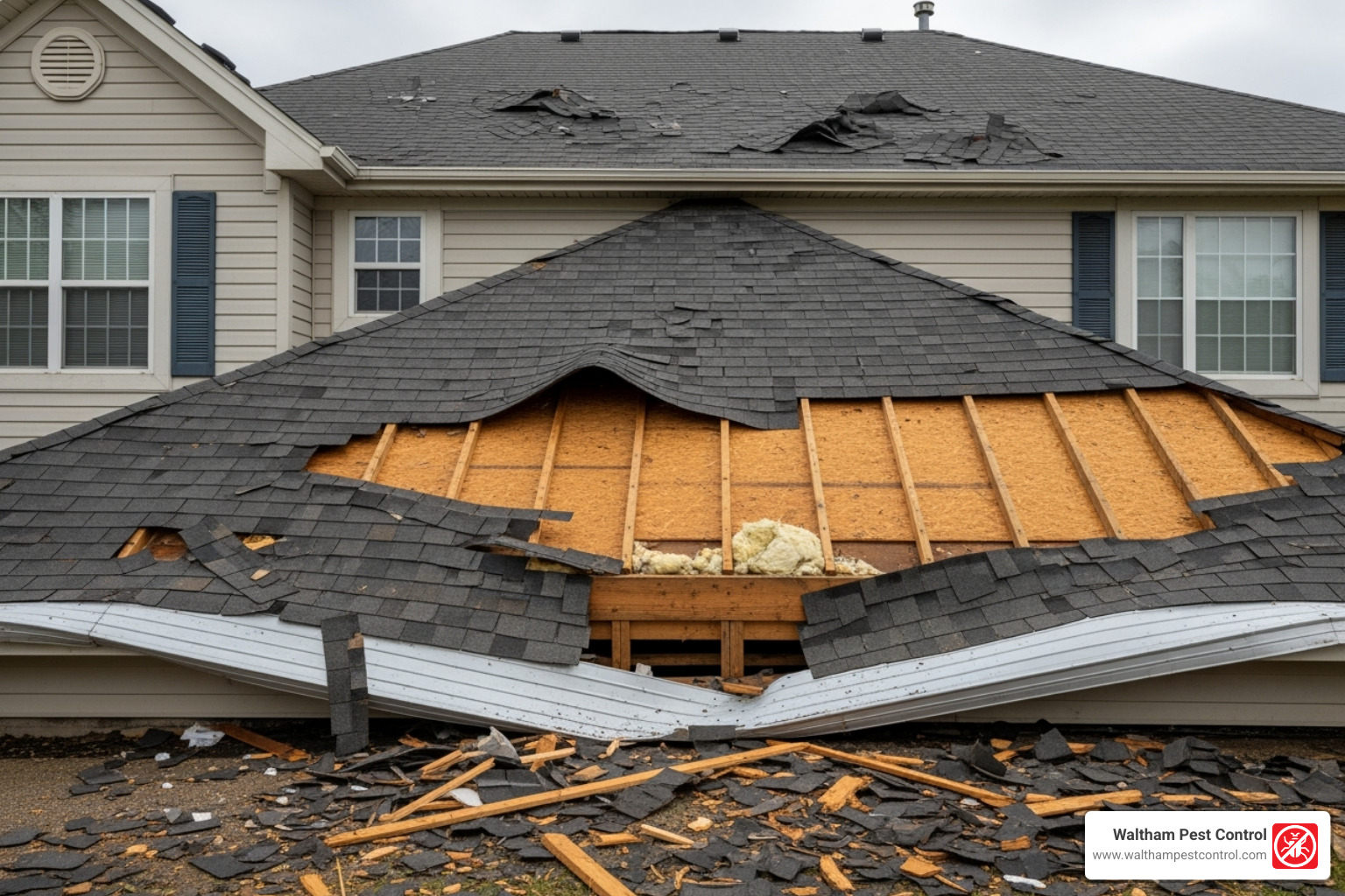 damaged roof soffit or torn shingles - raccoon in roof damaged roof soffit or torn shingles - raccoon in roof