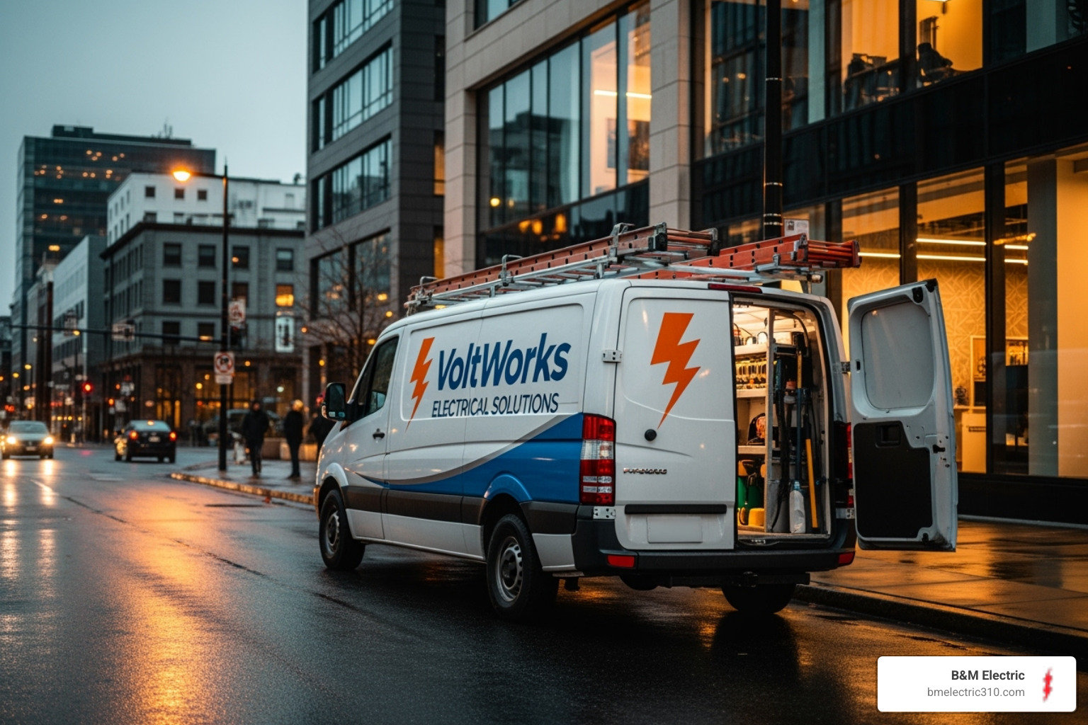 electrician's van with a local South Bay business name - commercial electrician manhattan beach electrician's van with a local South Bay business name - commercial electrician manhattan beach