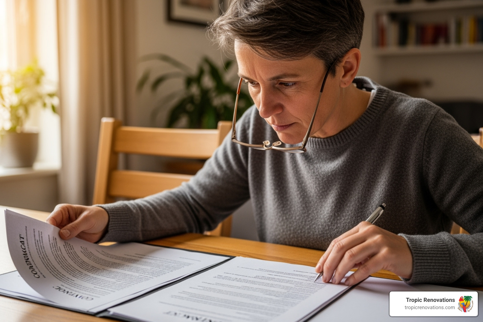 homeowner carefully reading a contract - Are estimates free? homeowner carefully reading a contract - Are estimates free?