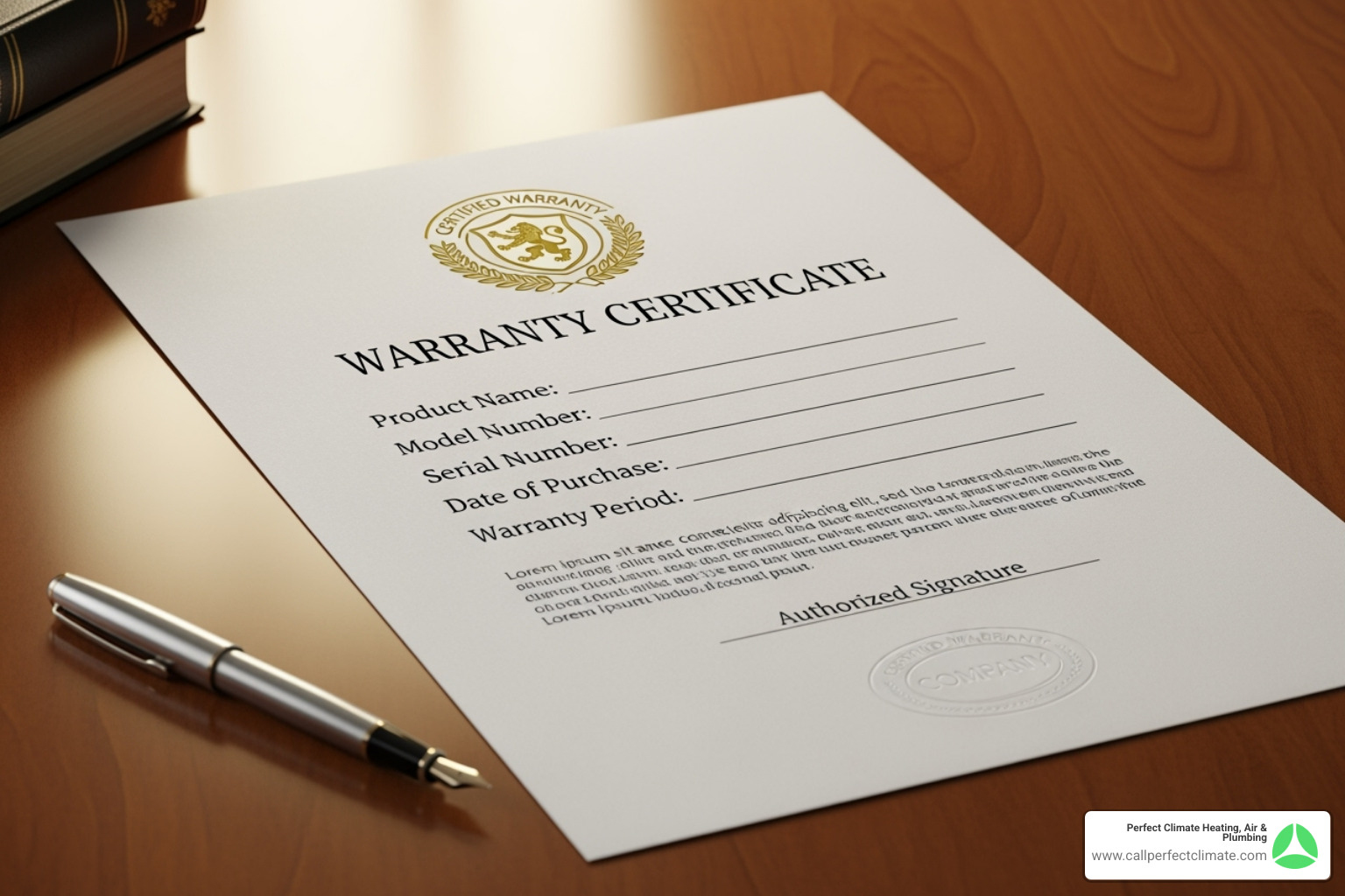 HVAC warranty document - HVAC warranty service
