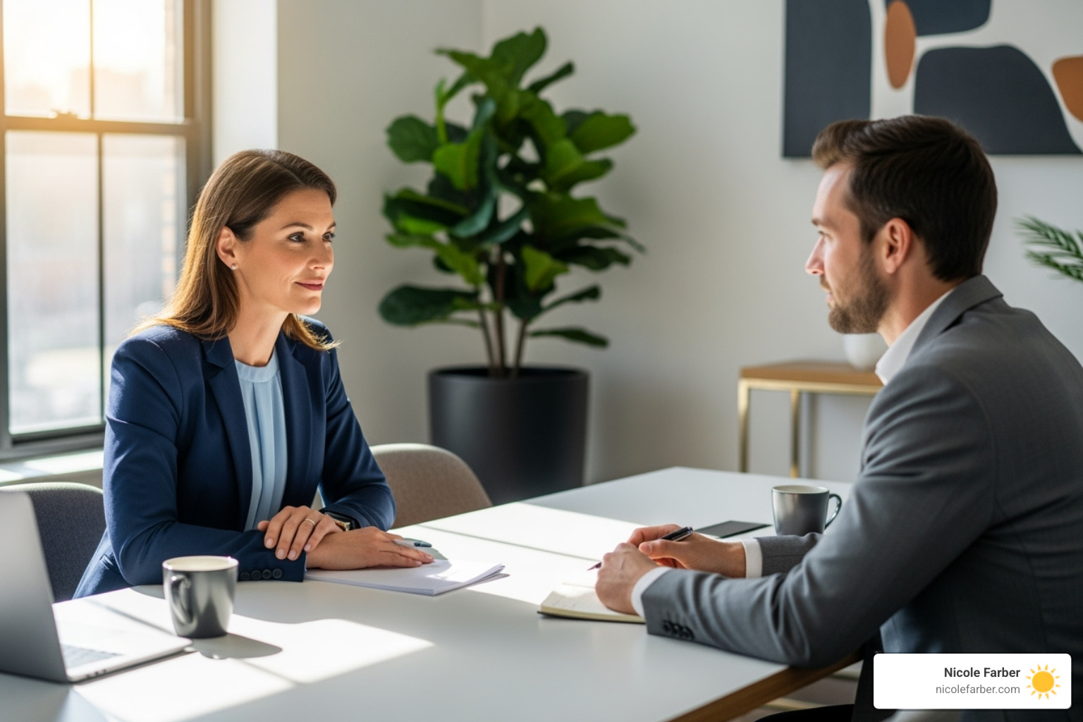 One-on-one coaching session in a professional office - CEO coaching services