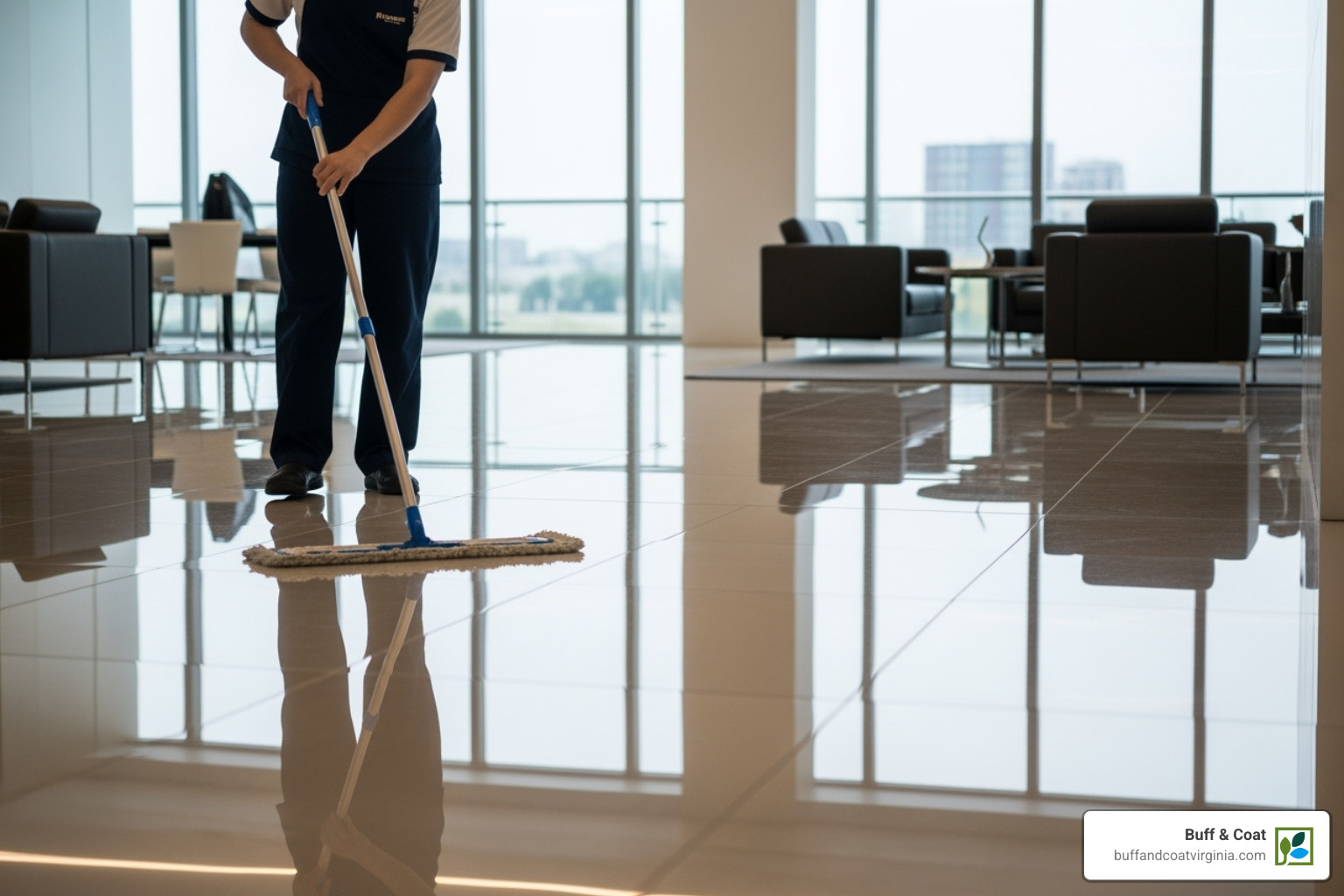 Dust mopping a high gloss floor - high gloss floor finish Dust mopping a high gloss floor - high gloss floor finish