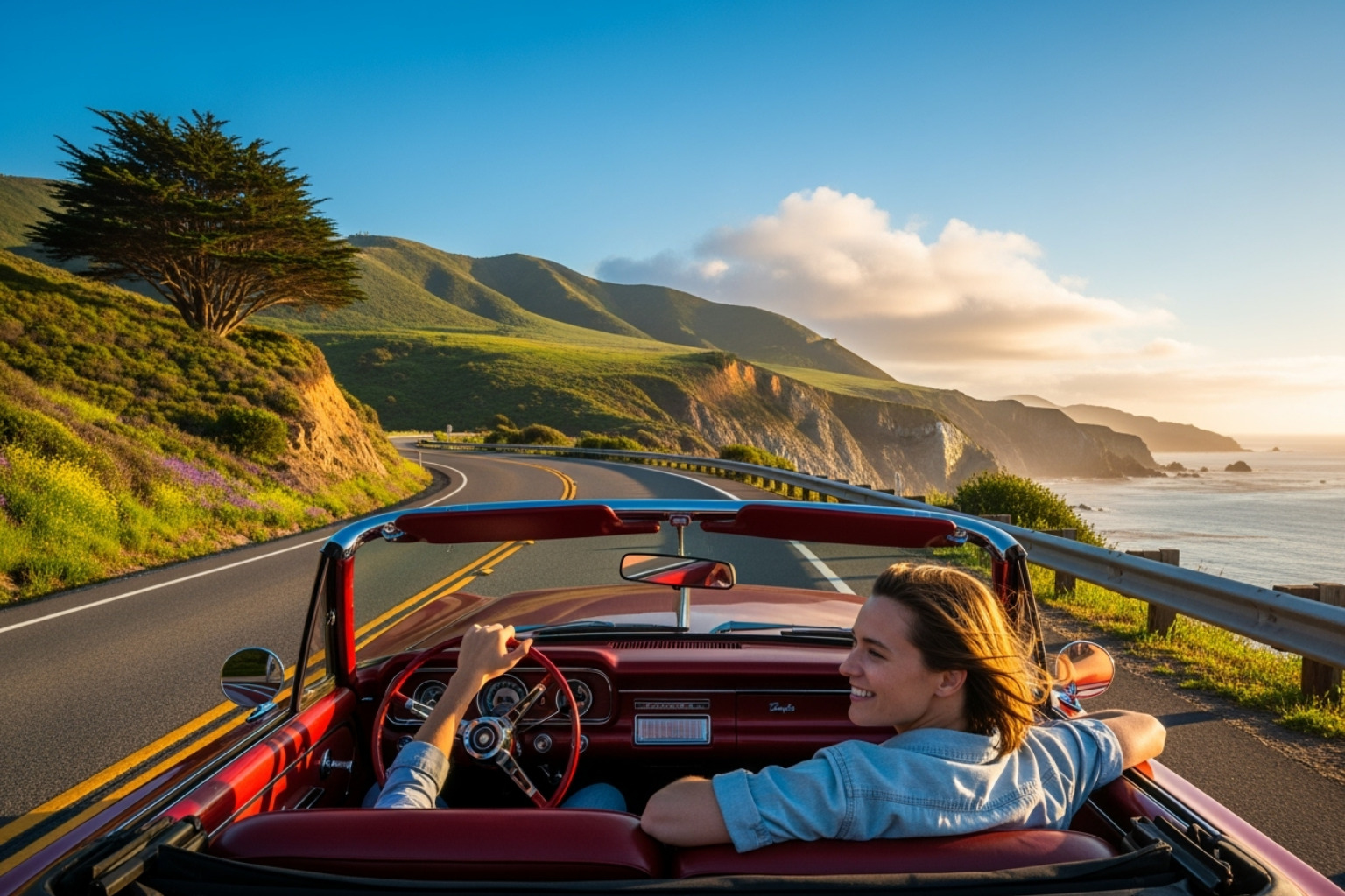 Image of a happy driver on a scenic road. -  motoassure bbb