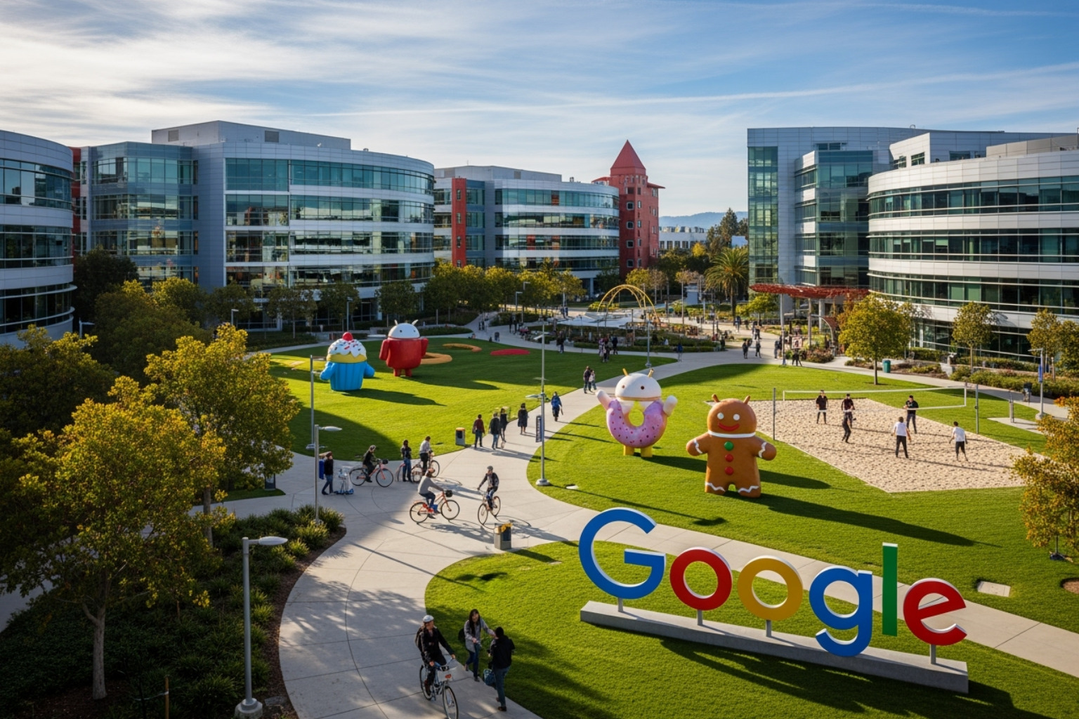 Google Alphabet Inc. headquarters in Mountain View, California - fintechzoom google stock