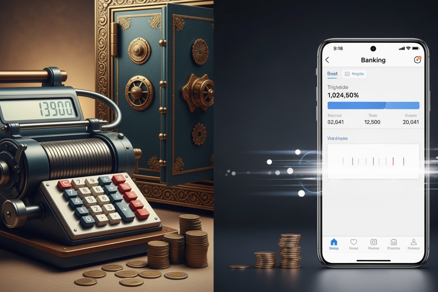 A graph showing a significant reduction in banking fees and increased transaction speed when using digital banks compared to traditional banks - coyyn.com banking