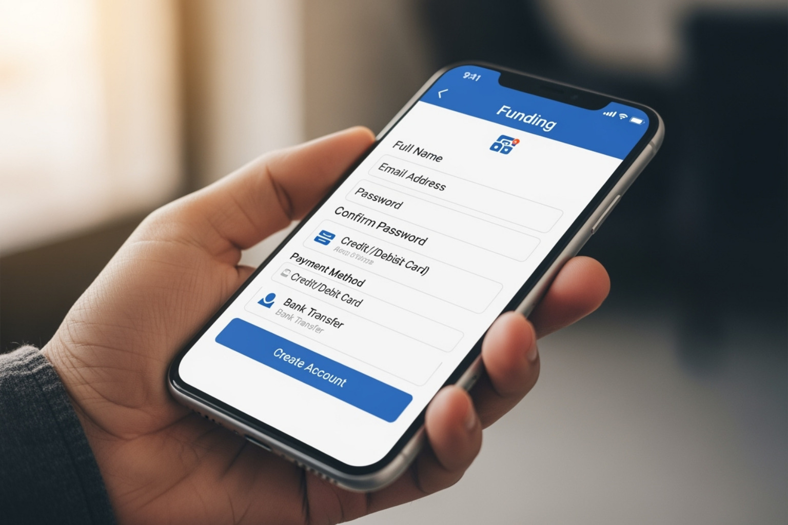 Account creation or funding screen on a mobile device -  crypto30x.com ice