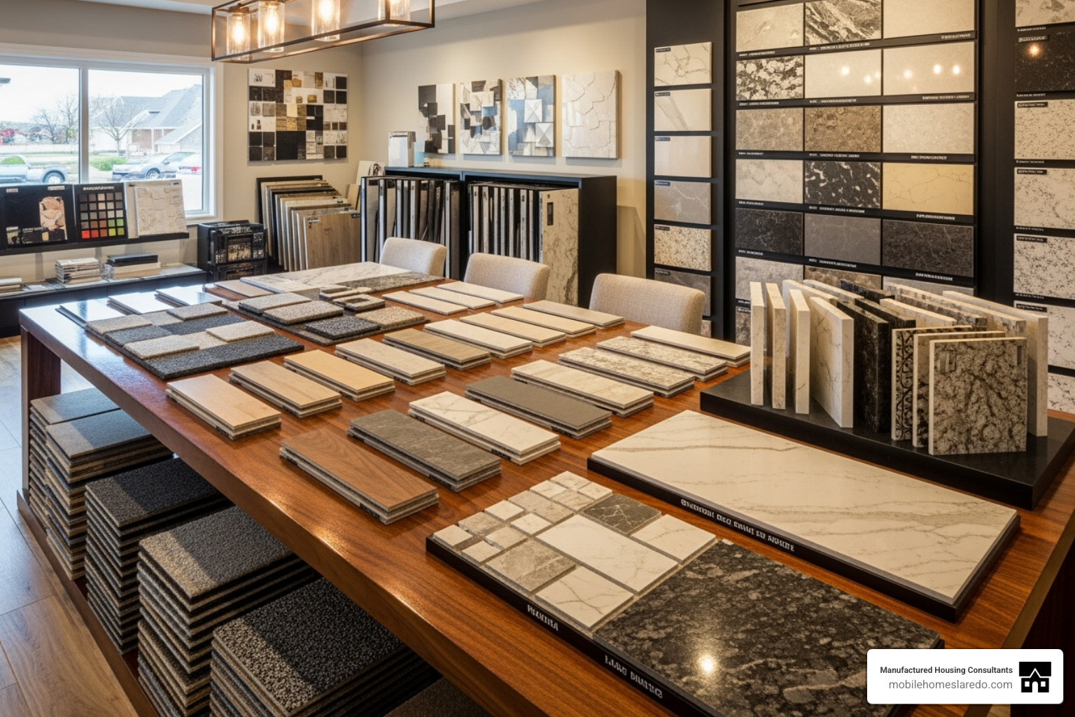 design center showing flooring and countertop swatches - brand new manufactured homes near me design center showing flooring and countertop swatches - brand new manufactured homes near me