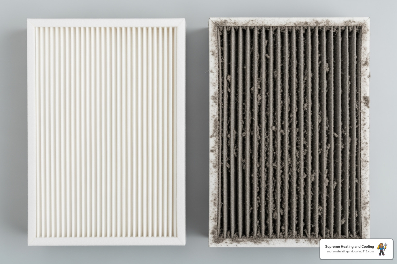 A clean vs. a dirty furnace air filter - Heater won't turn on A clean vs. a dirty furnace air filter - Heater won't turn on