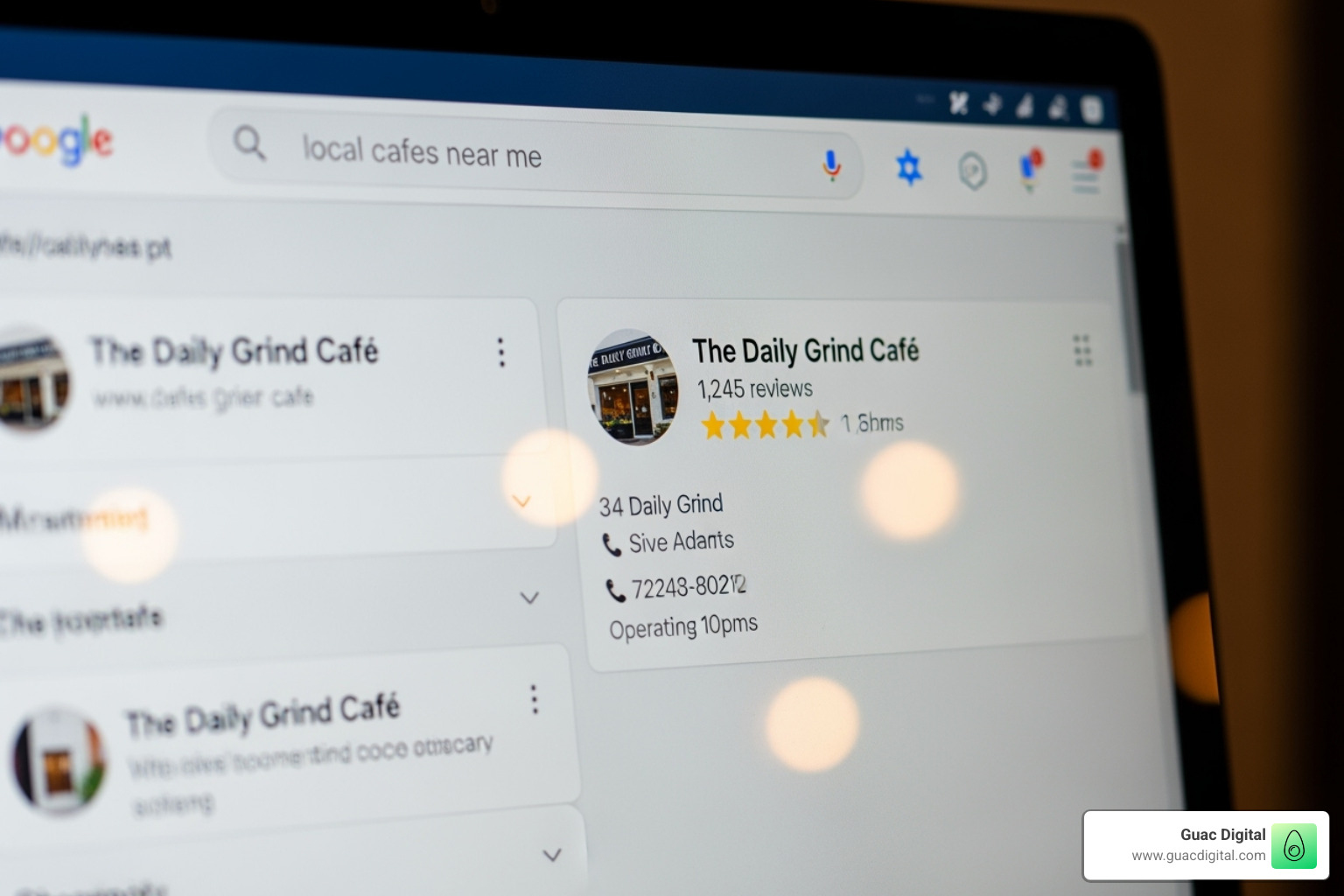Google search result showing a business with a prominent star rating and number of reviews - get more reviews