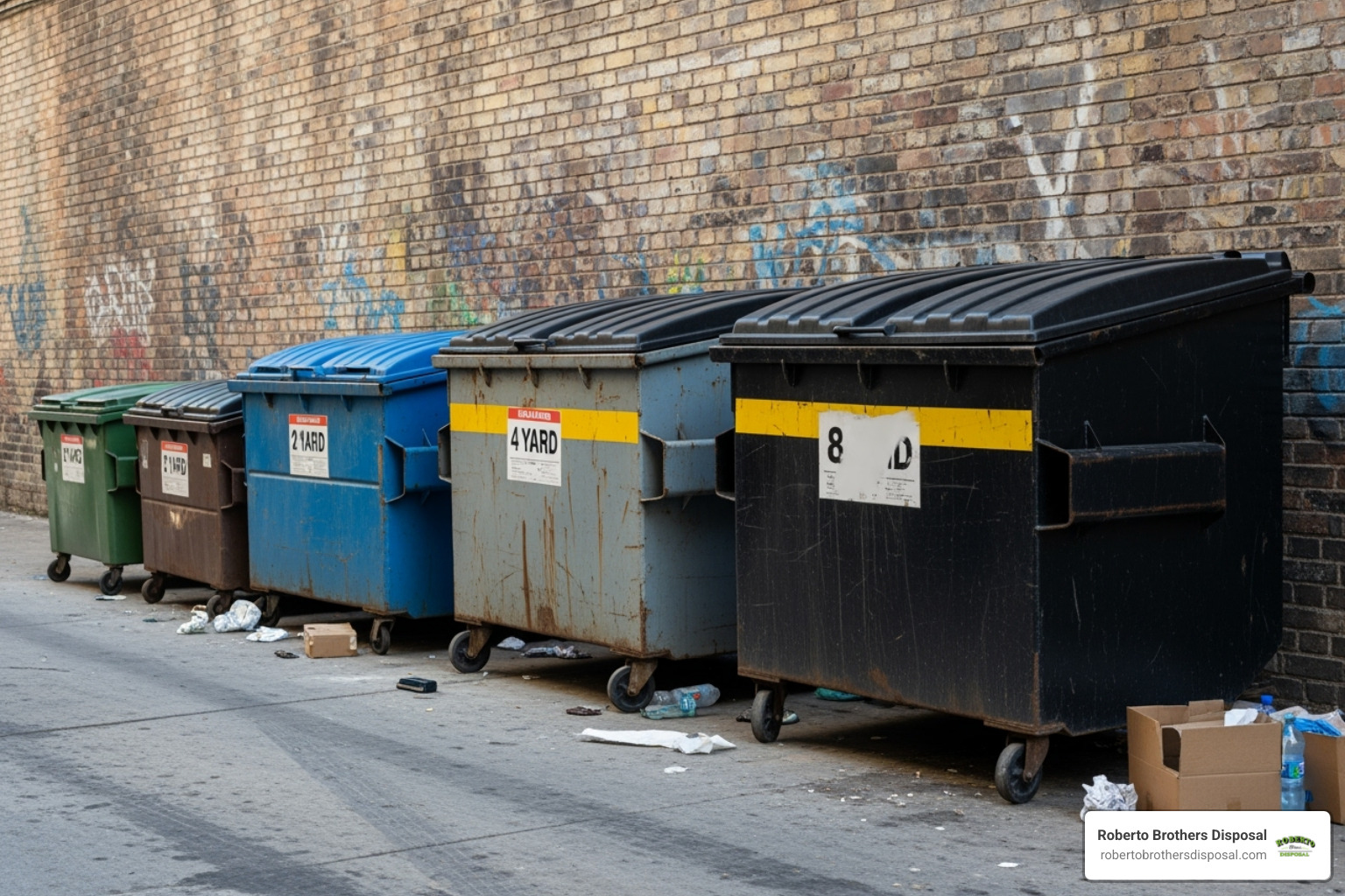 different sized dumpsters - local dumpster rental prices