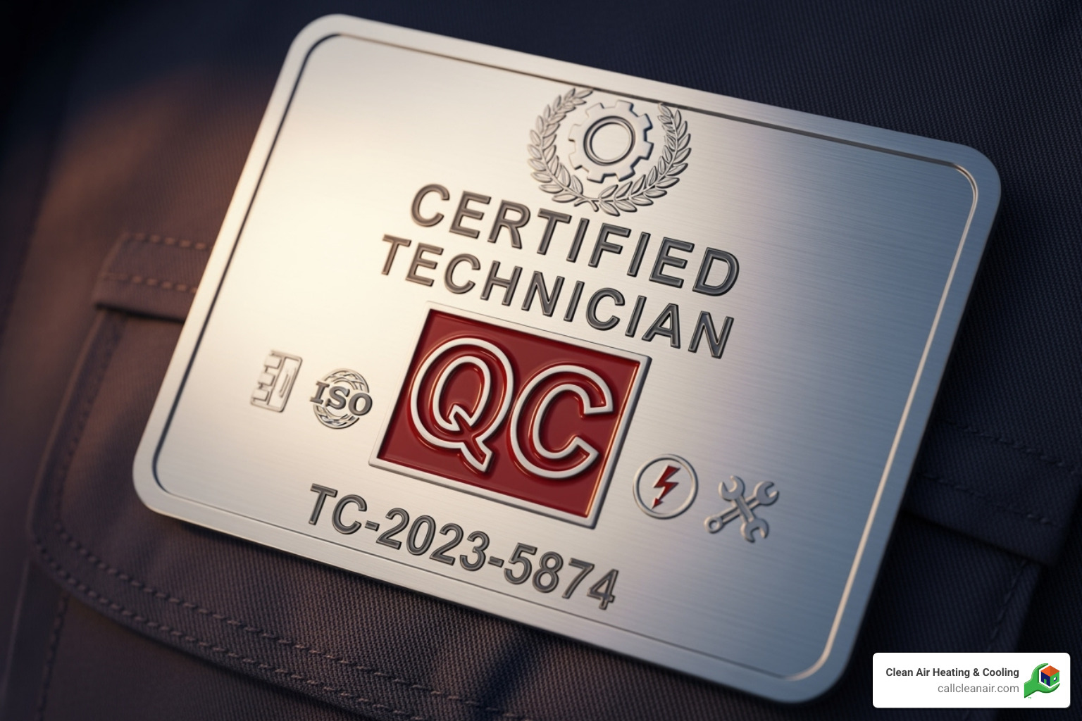 A close-up image of a NADCA certified technician's badge, signifying adherence to industry standards - hvac cleaning cost near me