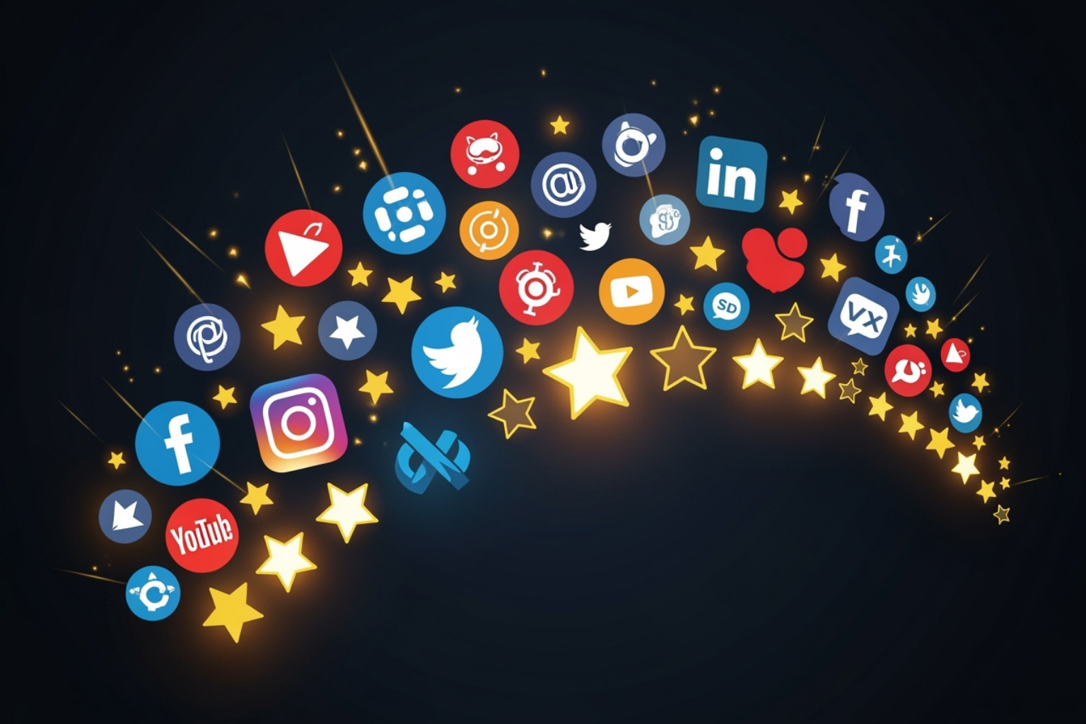 Social media icons and review stars - crypto30x.com blockchain