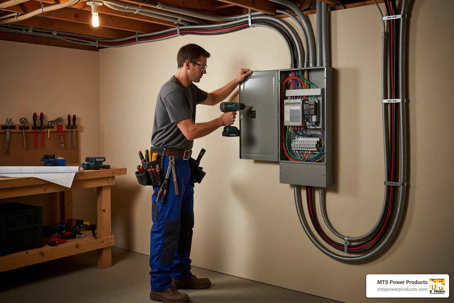 featured automatic transfer switch being installed - automatic transfer switch for solar power