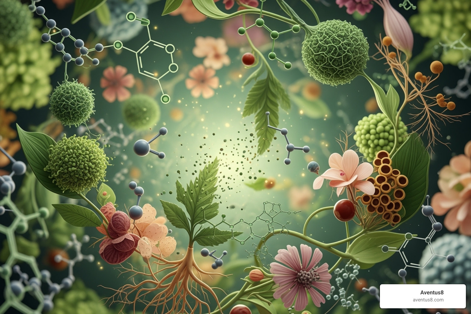 synergy concept with multiple plant compounds working together - full spectrum cbd